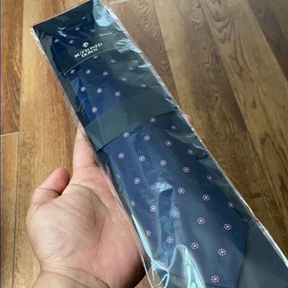 Buttoned Down Navy and Lilac Tie